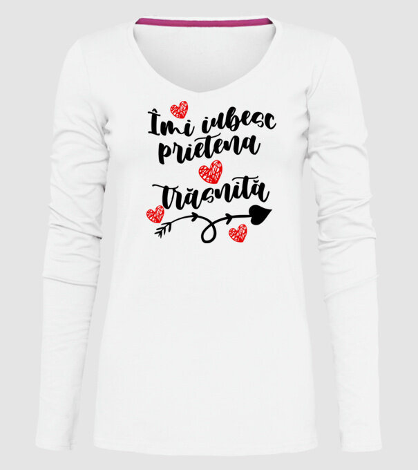 Îmi iubesc prietena mea trăsnită model alb pe tricou