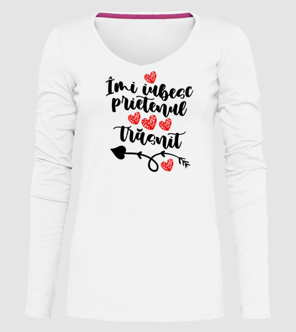 Îmi iubesc prietenul trăsnit model alb pe tricou