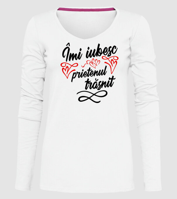 Îmi iubesc prietenul trăsnit model alb pe tricou