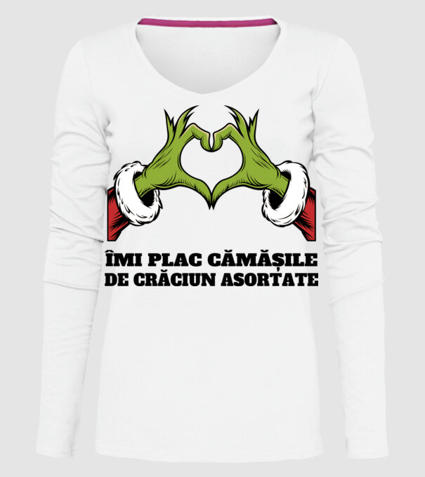 Îmi plac cămășile de crăciun asortate alb model alb pe tricou