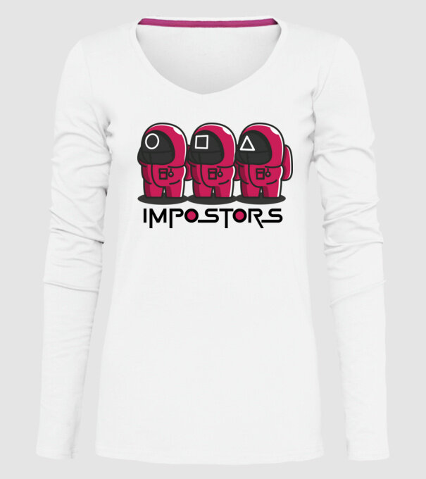 impostors squid game model alb pe tricou