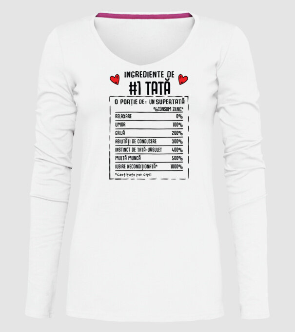 Ingrediente Tată model alb pe tricou