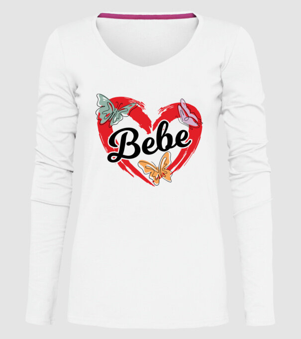 Bebe model alb pe tricou