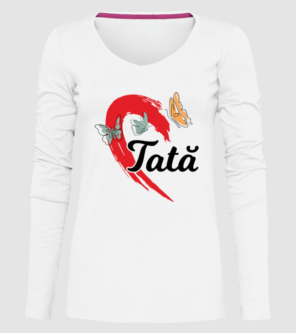 Tată model alb pe tricou