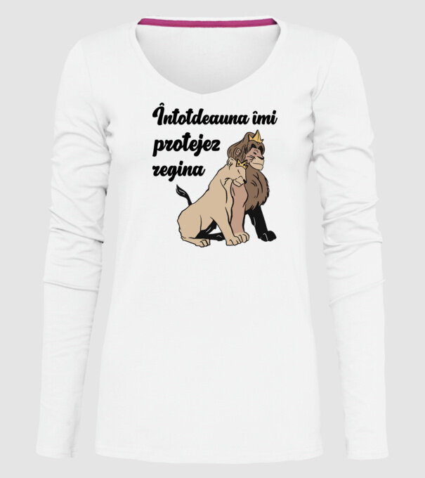 Întotdeauna îmi protejez regina model alb pe tricou