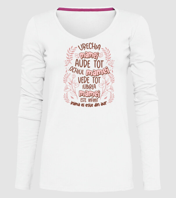 Iubirea mamei este infinit model alb pe tricou