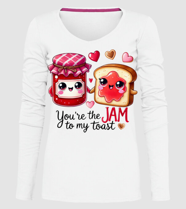 Jam to my Toast model alb pe tricou