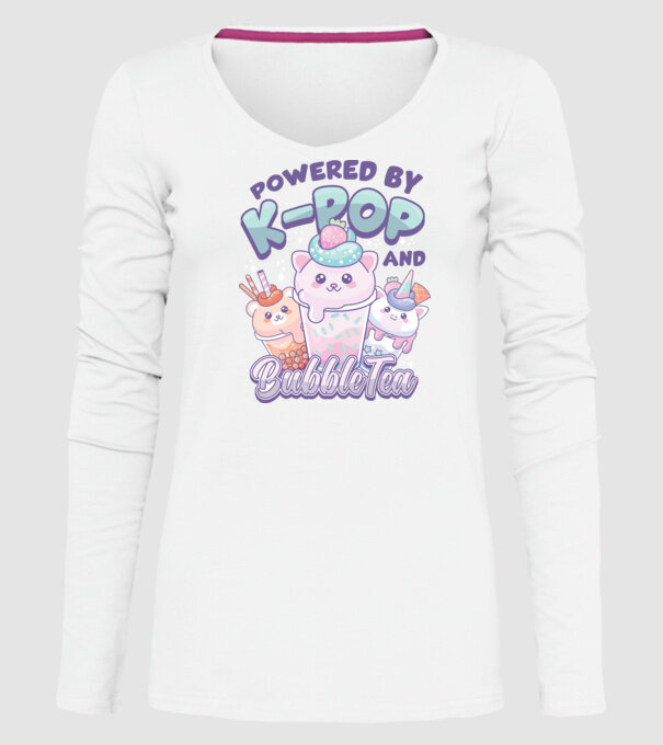 K-POP BUBBLE TEA model alb pe tricou