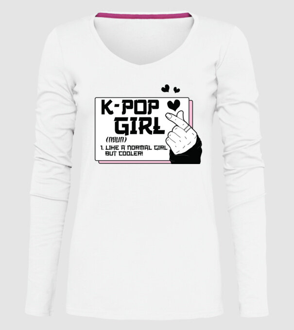 K-POP FANGIRL model alb pe tricou