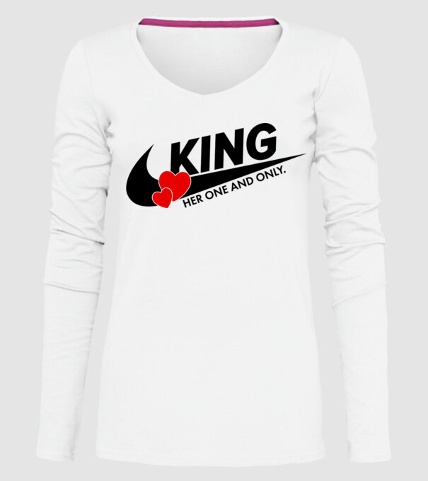 King model alb pe tricou