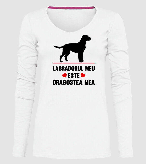 labradorul meu este dragostea mea model alb pe tricou