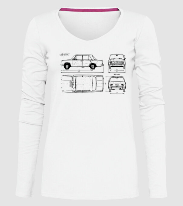 Lada model alb pe tricou
