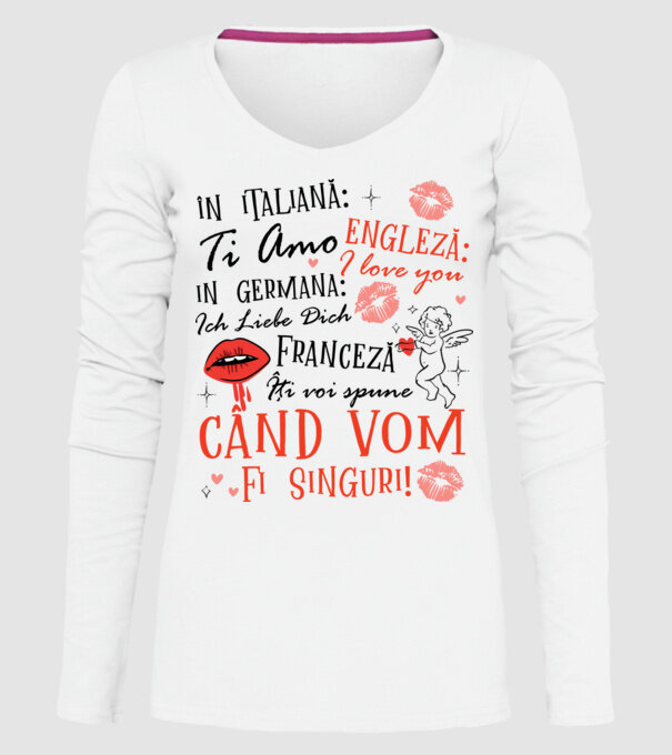 Lecție de limbă model alb pe tricou