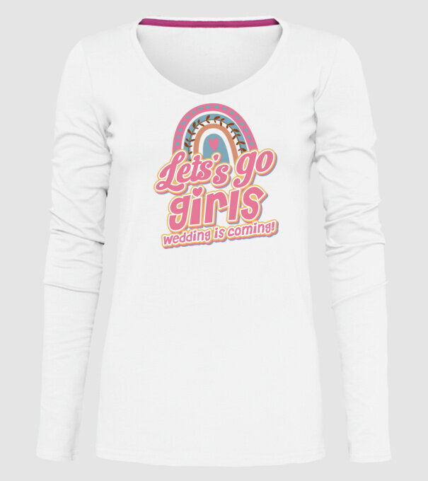 Lets go girls model alb pe tricou