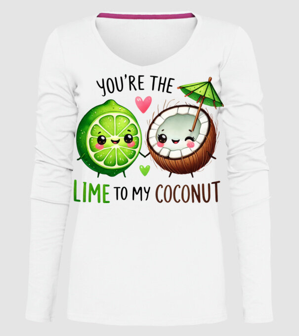Lime to my Coconut model alb pe tricou
