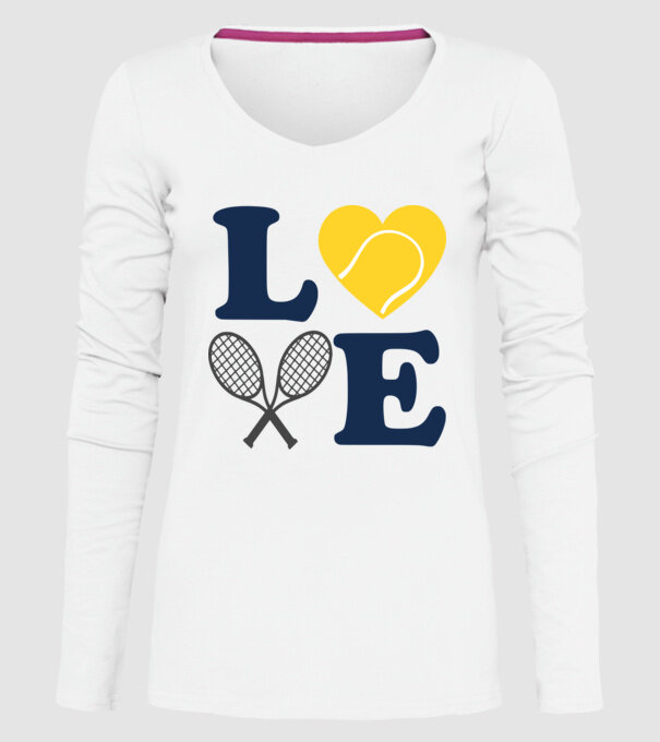 LOVE Tennis model alb pe tricou