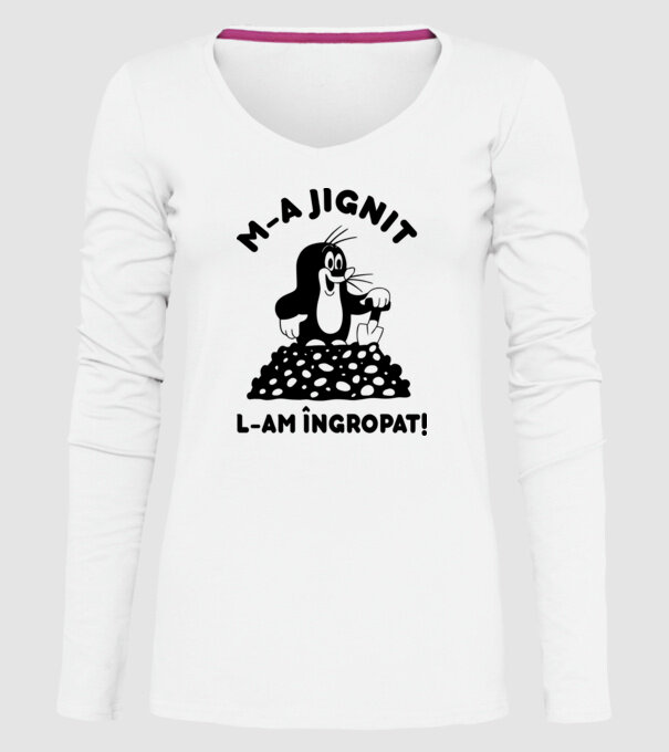 M-a jignit, l-am îngropat model alb pe tricou