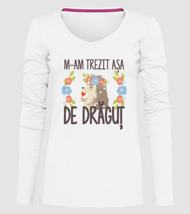 M-am trezit așa de drăguț model alb pe tricou