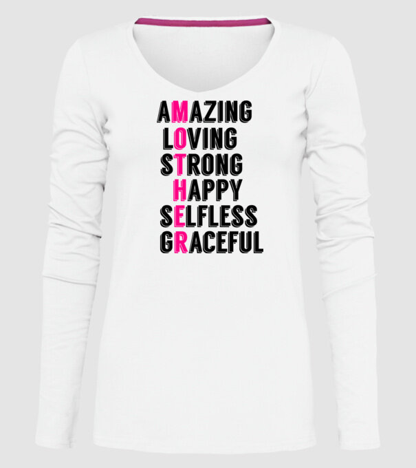 M O T H E R model alb pe tricou