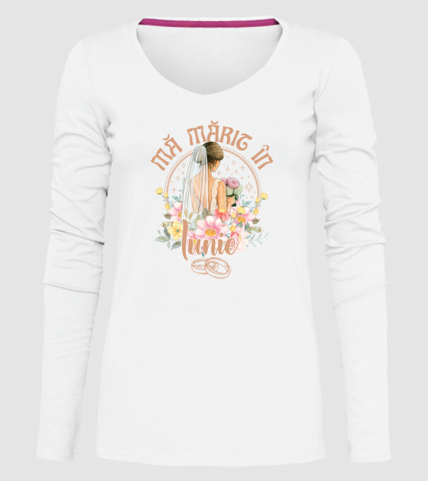 mă mărit - în iunie model alb pe tricou