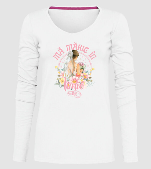 mă mărit - în iunie model alb pe tricou