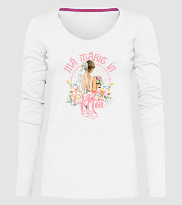 mă mărit - în mai model alb pe tricou