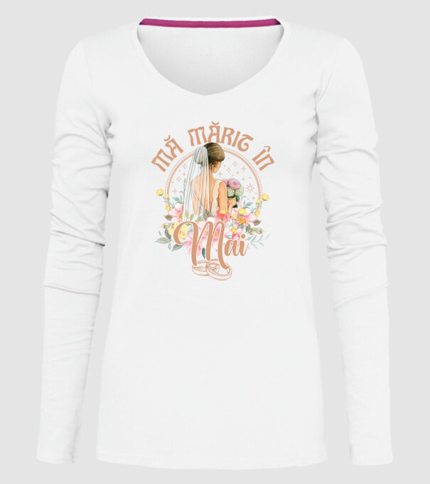 mă mărit - în mai model alb pe tricou