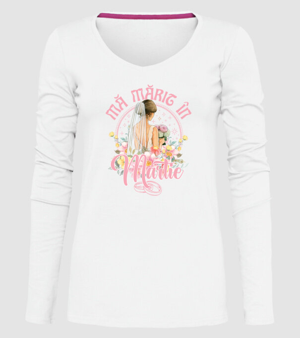 mă mărit - în martie model alb pe tricou