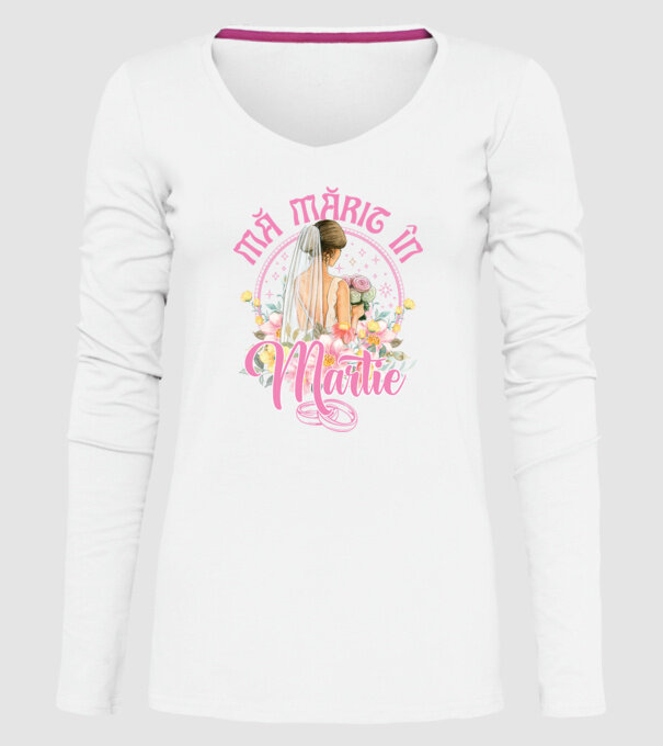 mă mărit - în martie model alb pe tricou