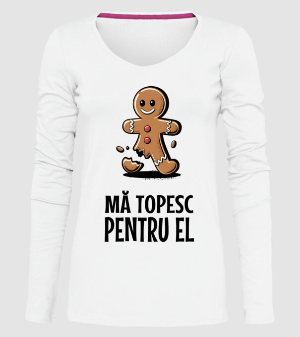 Mă topesc pentru el alb model alb pe tricou