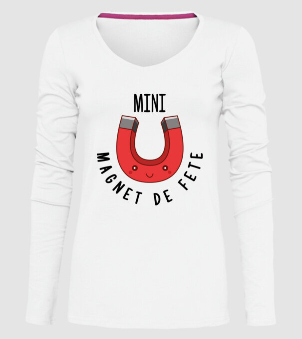 Mini magnet de fete model alb pe tricou