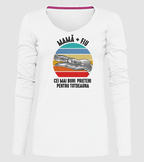 Mamă + fiu - Cei mai buni prieteni pentru totdeauna model alb pe tricou