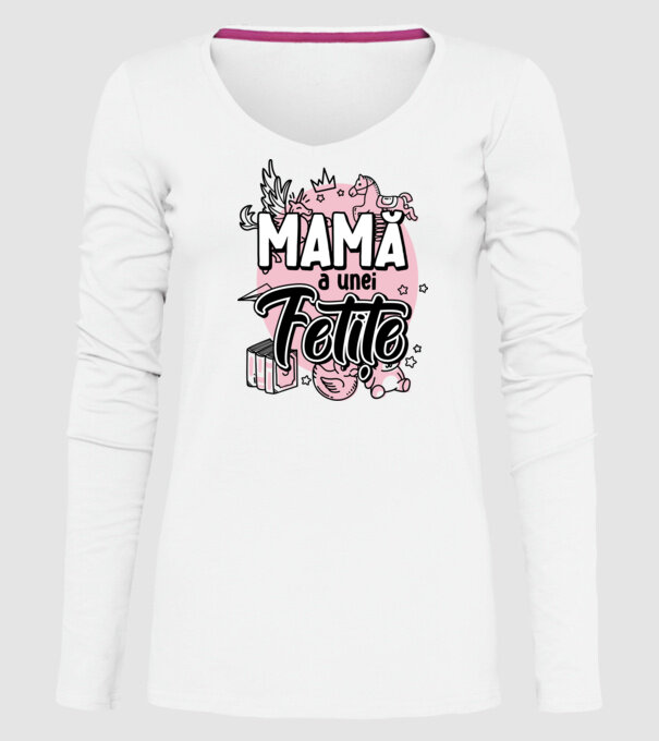 Mamă a unei fetițe model alb pe tricou