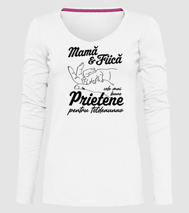 Mamă & fiică - cele mai bune prietene pentru totdeauna model alb pe tricou