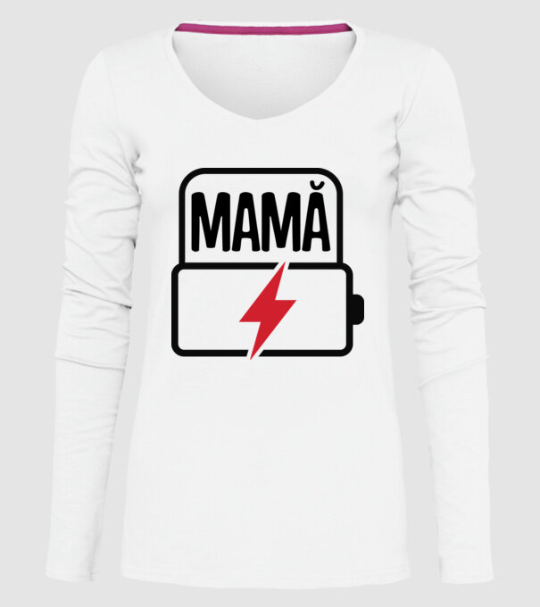 Mamă la încărcat model alb pe tricou
