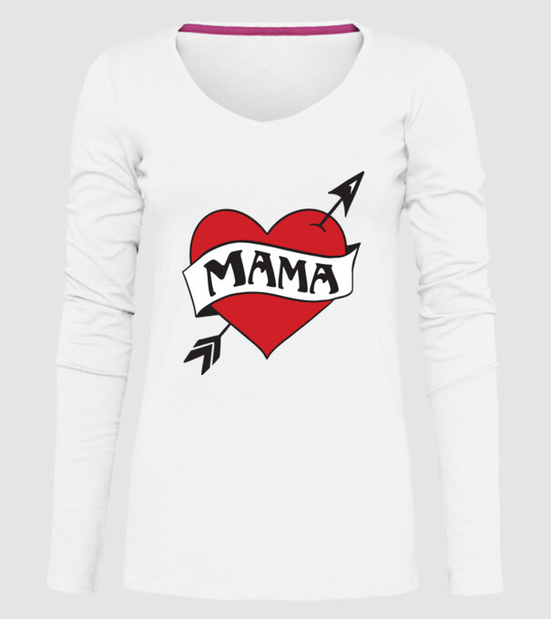 mama model alb pe tricou