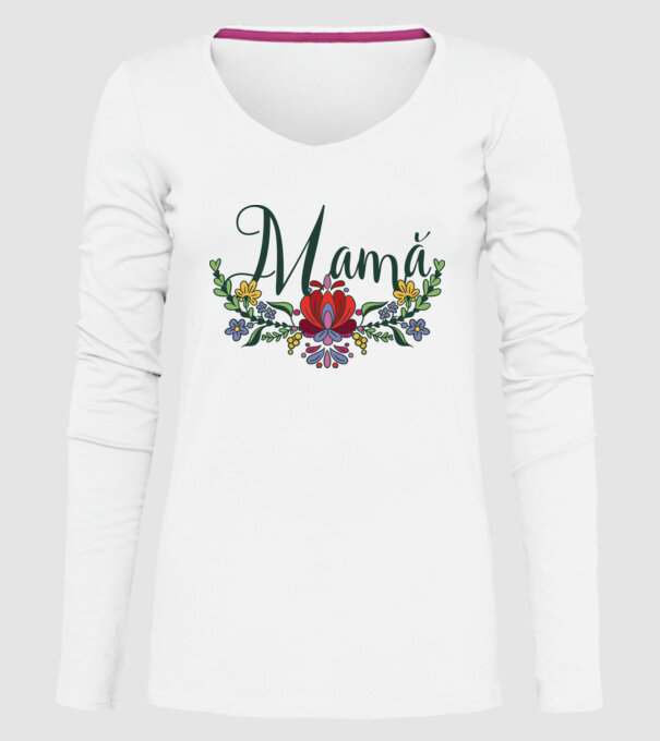 Mamă model alb pe tricou