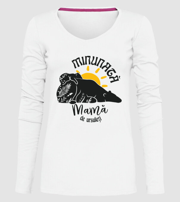 Minunată mamă de ursuleți model alb pe tricou