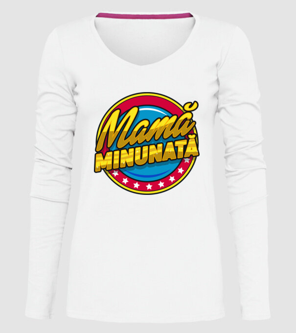 mamă minunată model alb pe tricou