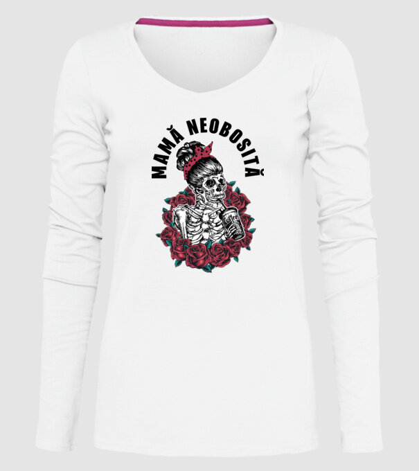 Mamă neobosită model alb pe tricou