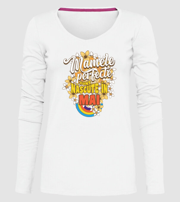 Mamele perfecte sunt născute în mai. model alb pe tricou