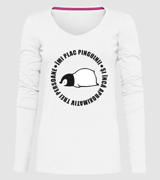 Îmi plac pinguinii - și încă aproximativ trei persoane model alb pe tricou