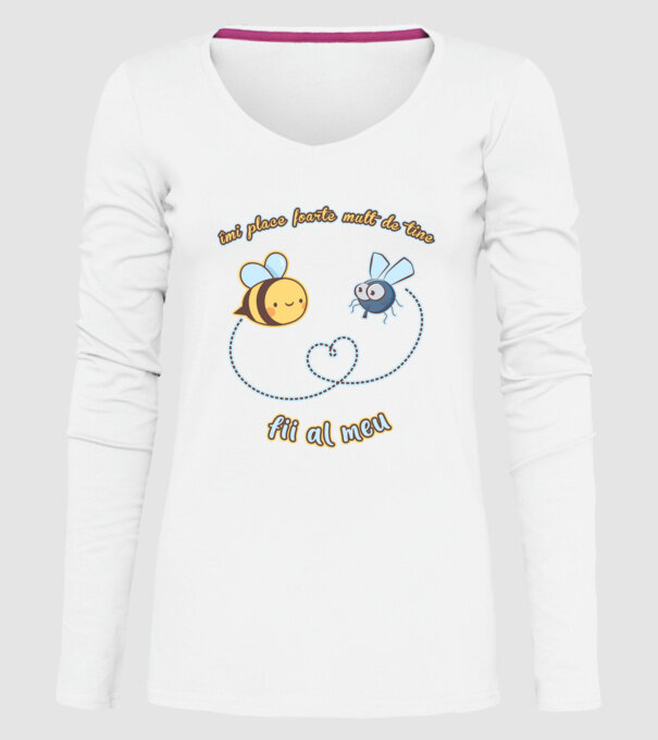 îmi place foarte mult de tine - fii al meu model alb pe tricou