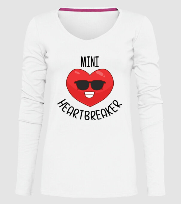 mini heartbreaker model alb pe tricou
