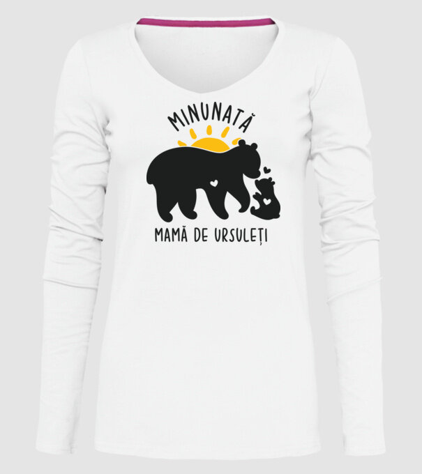 Minunată mamă de ursuleți model alb pe tricou
