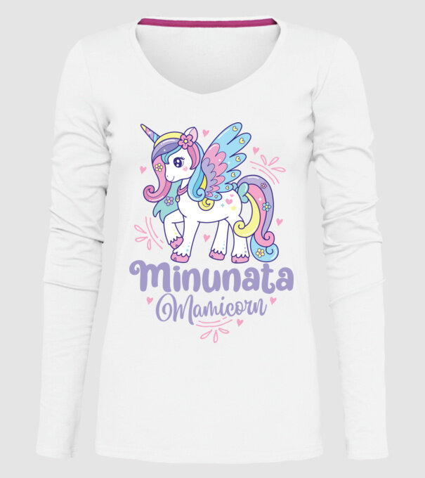 Minunata Mamicorn model alb pe tricou