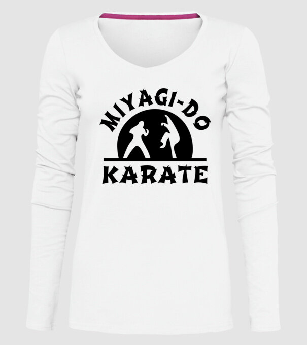 Miyagi-do karate black model alb pe tricou