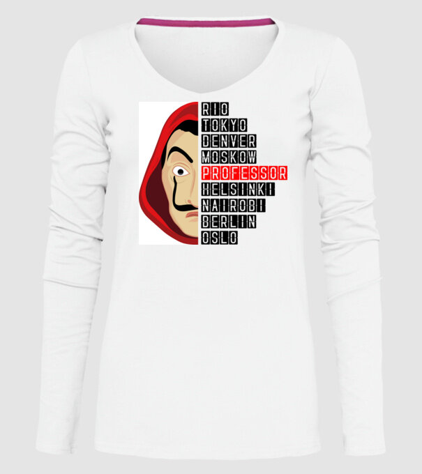 money heist cities model alb pe tricou