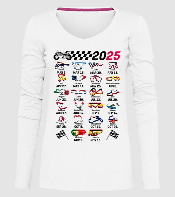 MOTOGP 25 CALENDAR alb model alb pe tricou