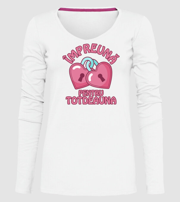 mpreună pentru totdeauna model alb pe tricou